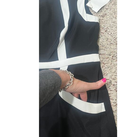 NWT Connected Apparel Black And White Dress Sleeveless Pockets 10 - Picture 7 of 10